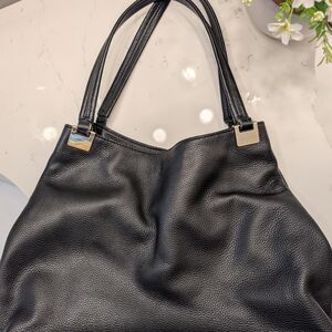 Vince Camuto Black Leather Tote Bag